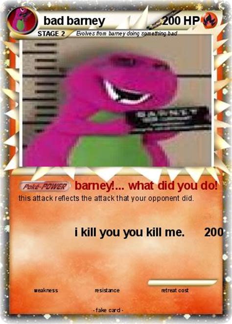 Pokémon Bad Barney 1 1 Barney What Did You Do My Pokemon Card