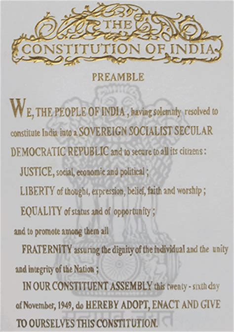 The Constitution Of India The Preamble Legalearning