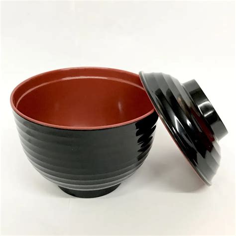 Japanese Style Plastic Miso Soup Bowl With Lid 98x95mm Wah Hing
