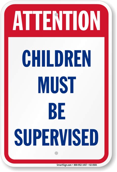 Adult Supervision Required Signs For Pool Area