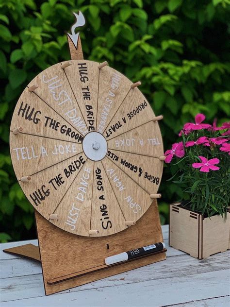 Wedding Outdoor Game Spin The Wheel Game With Tasks Prize Etsy Wood