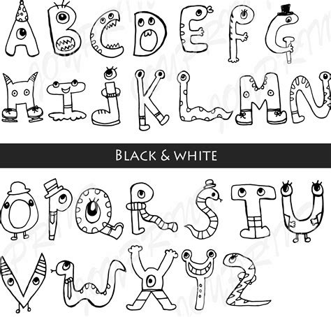 Abc Clip Art Black And White