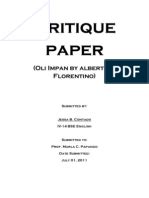 This is often part of a literature review, finding relevant papers, and evaluating their clarity, validity. Critique Paper (sample)