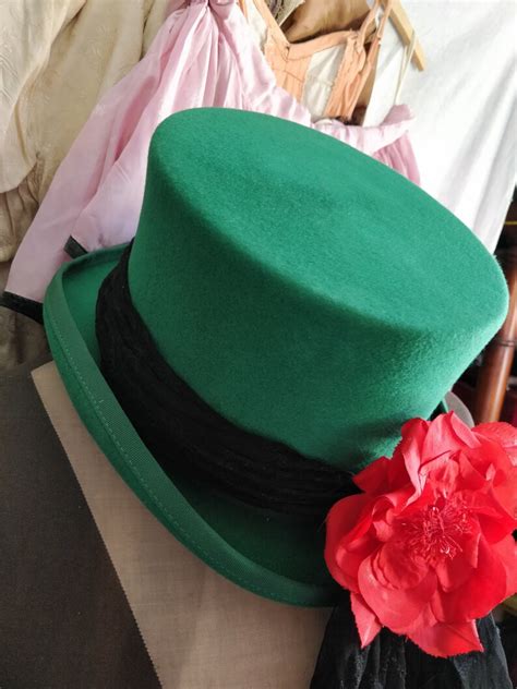 Vintage Green Top Hat Ring Master Hat Circus Hat Boudoir Etsy