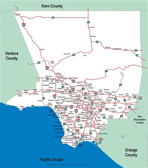 Los Angeles Highway Map Los Angeles Highways Map California Usa