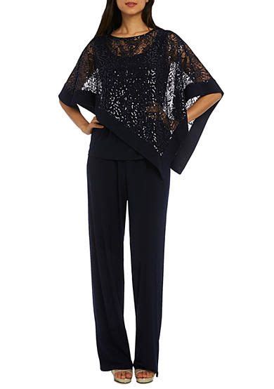 Rm Richards Womens 2 Piece Sequin Poncho And Pants Set Sequin Poncho