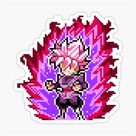 Goku Black Rose Powering Up Hq Pixel Edition Sticker For Sale By