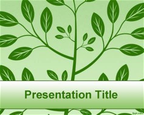 green leaves powerpoint template