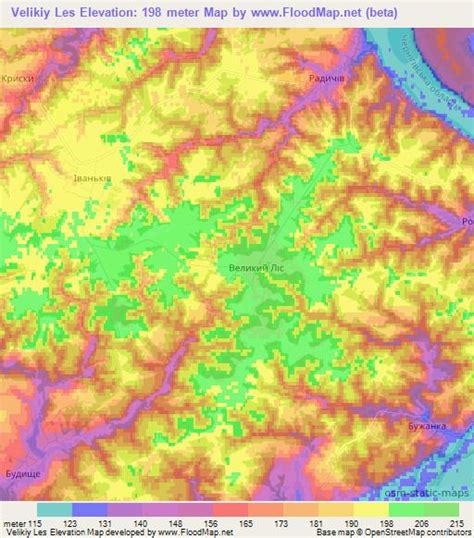 Elevation Of Velikiy Lesukraine Elevation Map Topography Contour