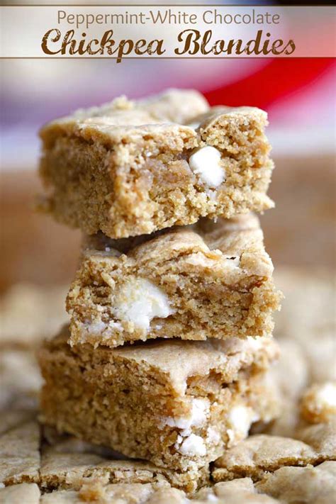 Peppermint White Chocolate Chickpea Blondies Two Healthy