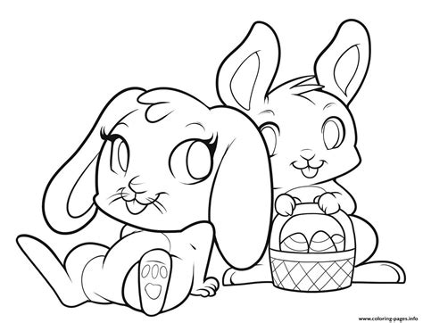 It has a colored balloon in his hands. Easter Bunnies Cute Bunny Coloring Pages Printable