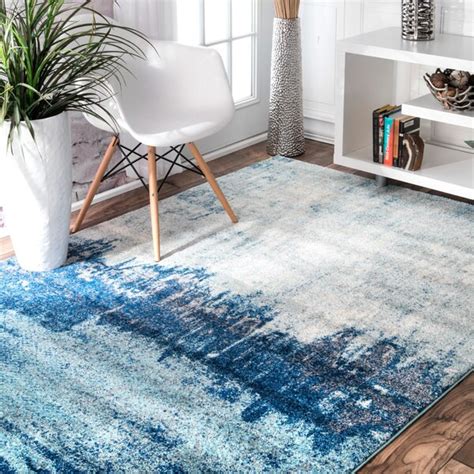 Shop Nuloom Contemporary Abstract Blue Area Rug 5 X 7 5 Free