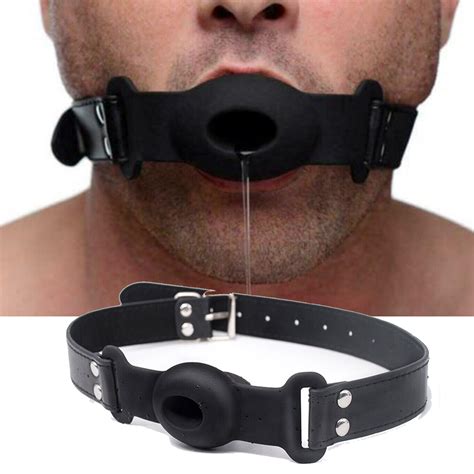 Silicone Hollow Mouth Gag Drool Oral Fixation Pu Harness Strap Bondage Game Bdsm Ebay