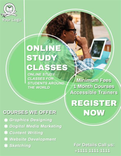 Online Classes Courses Poster Template Postermywall
