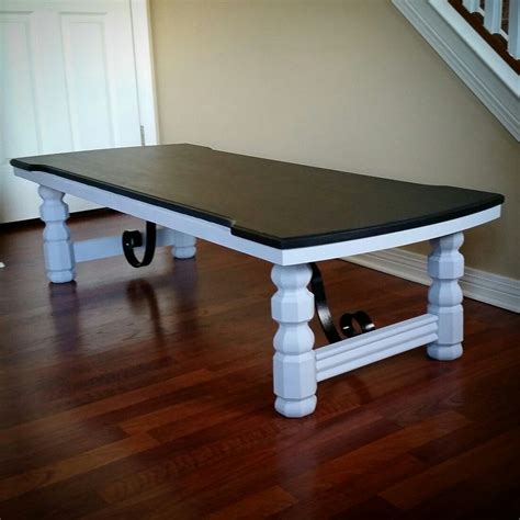 I used to be scared of spray paint. Repurposed coffee table. Hand painted the top with Valspar ...