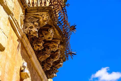 Art Balcony Baroque Gargoyles Sky Statues 4k Wallpaper