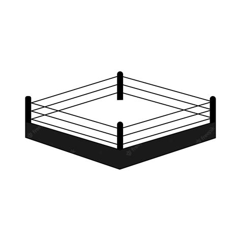 Diseño De Ilustración De Icono De Ring De Boxeo Simple Vector Premium
