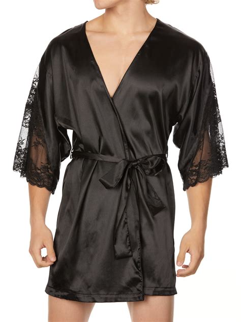 Mens Satin And Lace Robe Sexy Lingerie For Men Xdress Uk