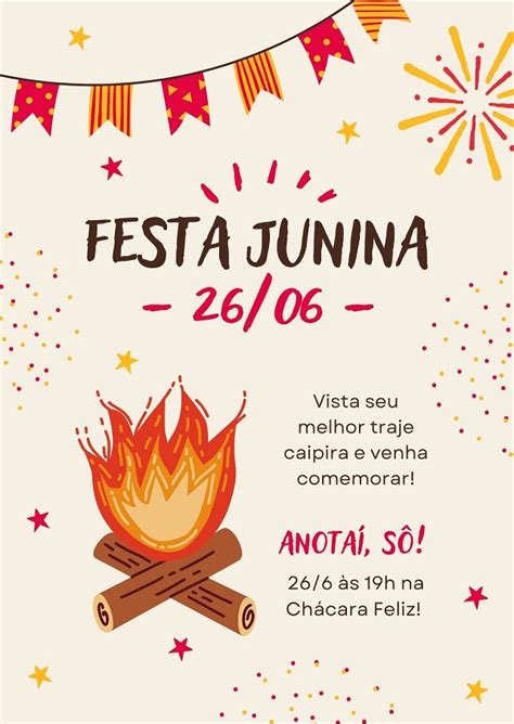Convite de Festa Junina Online Modelos para Editar e Baixar Grátis Costureira em SP