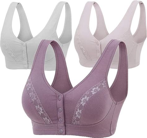 Leisure Women Snap Front Closure Seamless Comfort Bra Wireless Cotton