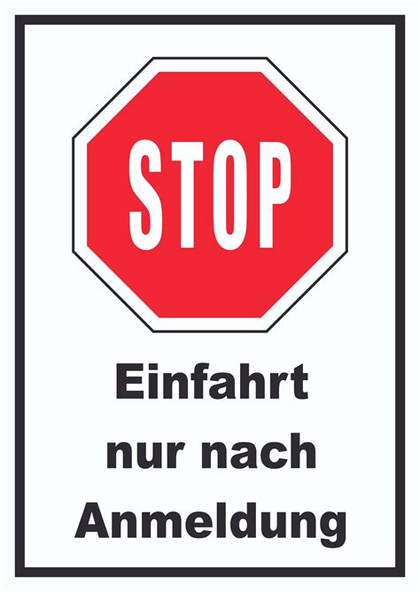 In kennzeichnungen > verbotszeichen (schilder) auf kaufdeinschild jetzt kaufen. Stopp Einfahrt nur nach Anmeldung Schild | HB-Druck ...