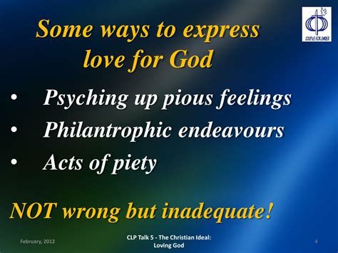 Ppt Christian Life Program Talk 5 The Christian Ideal Loving God