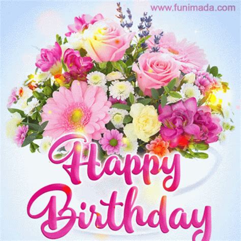 Flight prices in external advertising: Happy Birthday Flowers GIFs | Tenor