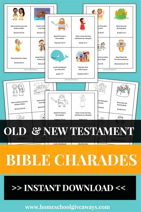 Printable Bible Charades Cards Old And New Testament