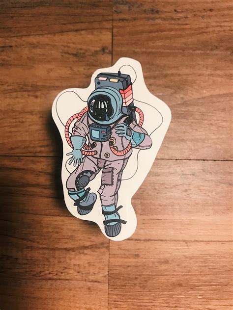 Astronaut Sticker L Spaceman Sticker Etsy