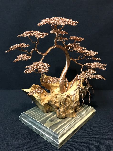 Bonsai Tree Bonsai Wire Tree Sculpture Copper Sculpture Copper Etsy