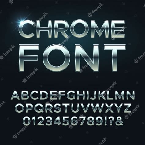 Premium Vector Chrome Metal Font Steel Metallic Alphabet Letters