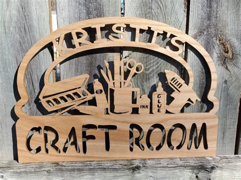 Personalized Craft Room Wood Sign Crafter She Shed Sign Etsy