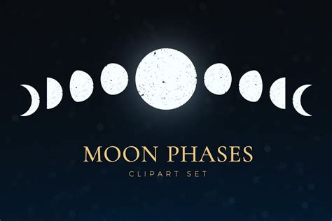 Moon Phases Clip Art Set Sponsored Sponsored Stylesphasespixel