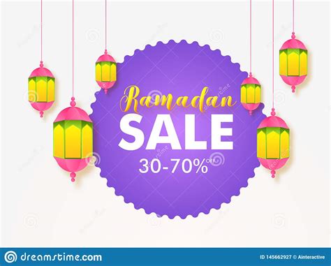 Ramadan Sale Banner Or Poster Design With 30 70 Discount Offer Stock