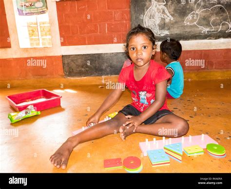 Puduchery India December Circa 2018 Interior Of Poor Kids Playing