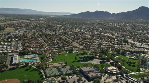 5k Stock Footage Aerial Video Approach Residential Neighborhoods Palm