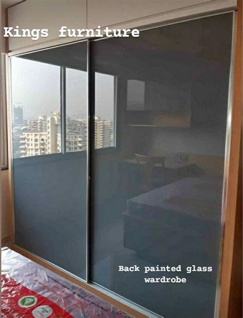 Lacquered Back Painted Glass Sliding Wardrobe Design And Color Customize Option Available At