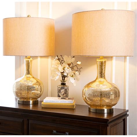 Get set of 2 gold end tables for every room in your home. Gold Mercury Glass Table Lamp (Set Of 2) - Bamboo500