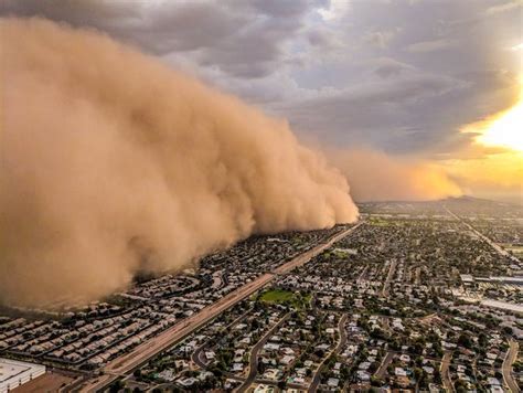 Two Dust Storms Collide Into A Massive Haboob Impacting Phoenix Area In