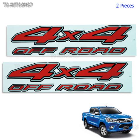 Red 4x4 Off Road Sticker Decal Rear Fit Toyota Hilux Revo Sr6 M70 M80