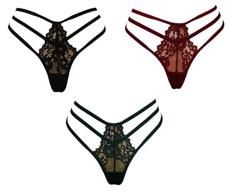 Women S Lace Thong Strappy Underwear G String T Back Panties Pack Of