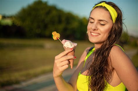 Ice Cream The Best Refreshment For Hot Summer Days Stock Photo