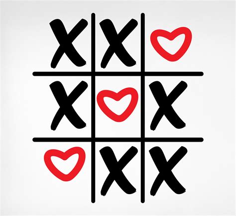 Tic Tac Toe Game Svg Valentine Svg XOXO Hearts Svg Love | Etsy
