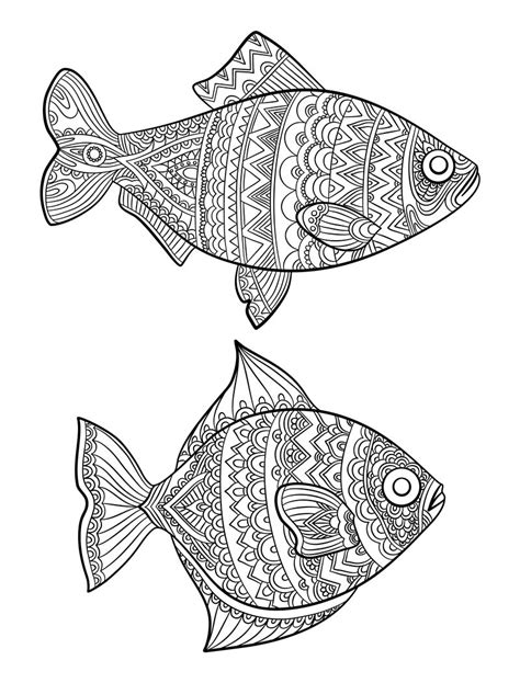 Fish Coloring Pages Fashion Drawing Ocean Animals Drawings For Adults