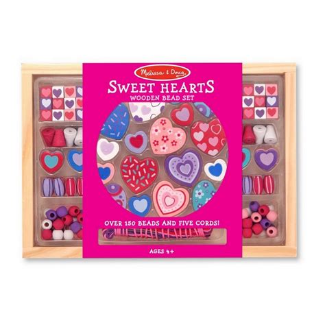 Melissa And Doug Created By Me Heart Beads Wooden Bead Kit 14175
