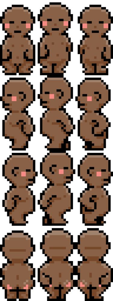Nude NPC Sprite Templates For Artists 4 Directions By Gabstractgs