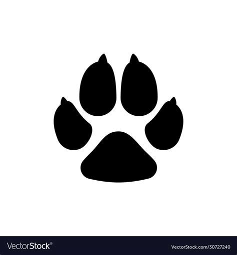 Dogs Paw Dog Footprint Flat Icon Royalty Free Vector Image