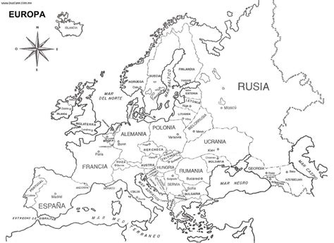 mapa da europa para colorir com os nomes dos países ensino