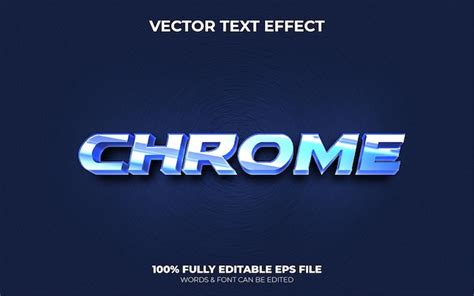 Premium Vector Editable 3d Vector Chrome Steel Text Effect With Blue