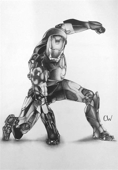 Iron Man Drawing By Cw Posters On Deviantart